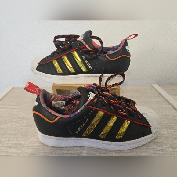 Adidas Originals Superstar Chinese New Year Black Liquid Gold Kids Youth 4 Ox - Picture 3 of 8